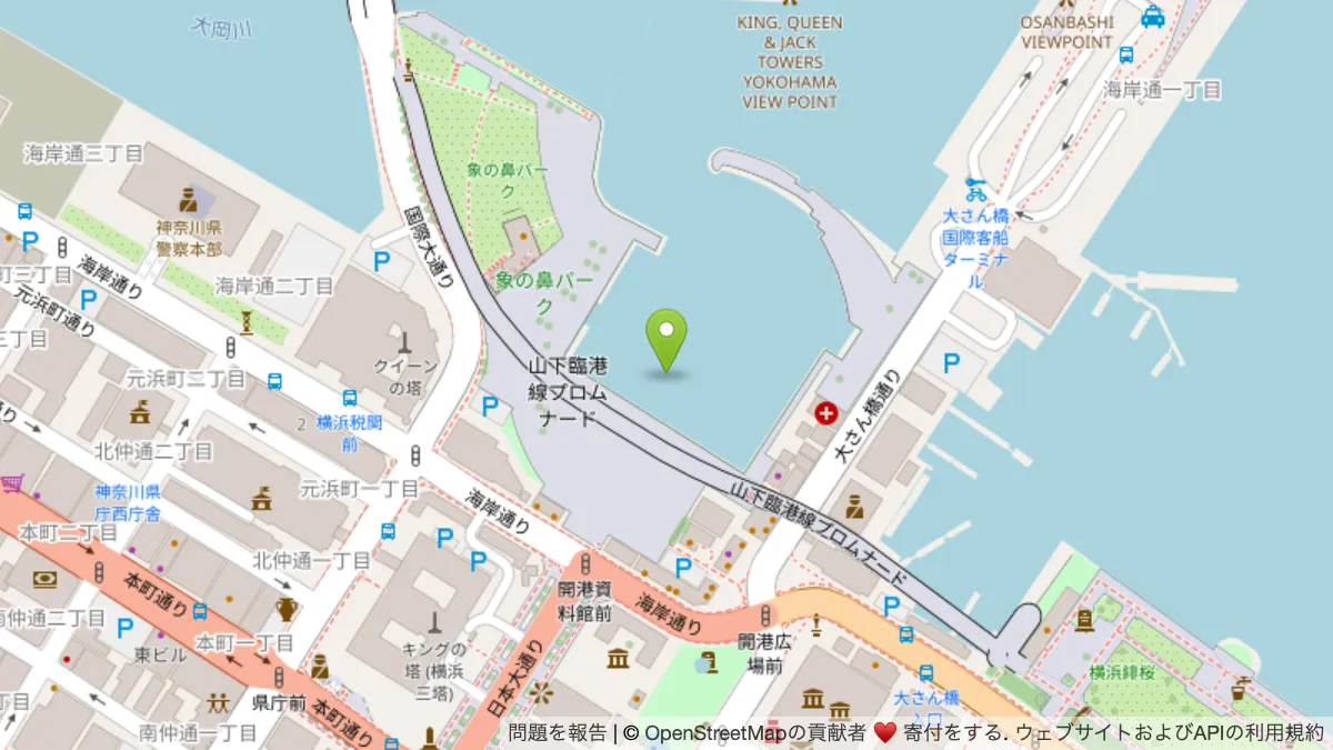 象の鼻桟橋の地図(押すと Google マップが開きます)